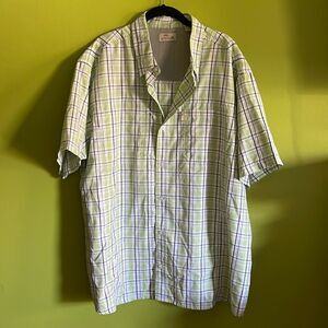Bob Timberlake Men's Green Plaid Boating Fishing Shirt Size 2XL
